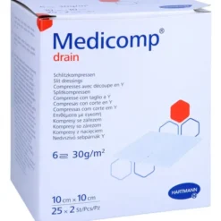 MEDICOMP drain Schlitzkomp.steril 10x10 cm 6fach 25X2 St