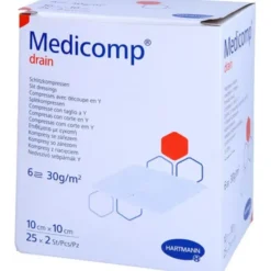 MEDICOMP drain Schlitzkomp.steril 10x10 cm 6fach 25X2 St