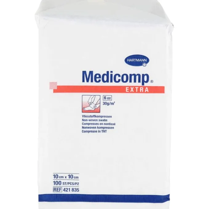 MEDICOMP extra Vlieskomp.unsteril 10x10 cm 6fach 100 St