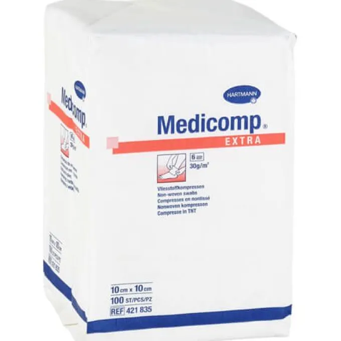 MEDICOMP extra Vlieskomp.unsteril 10x10 cm 6fach 100 St