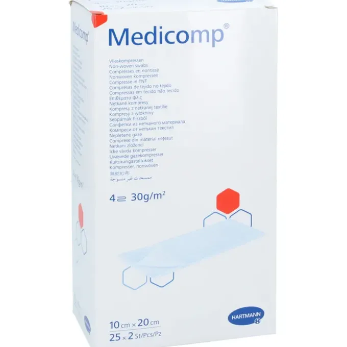 MEDICOMP Vlieskomp.steril 10x20 cm 4fach 25X2 St
