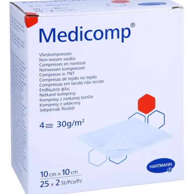 MEDICOMP Vlieskomp.steril 10x10 cm 4fach 25X2 St