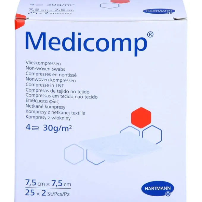 MEDICOMP Vlieskomp.steril 7,5x7,5 cm 4fach 25X2 St