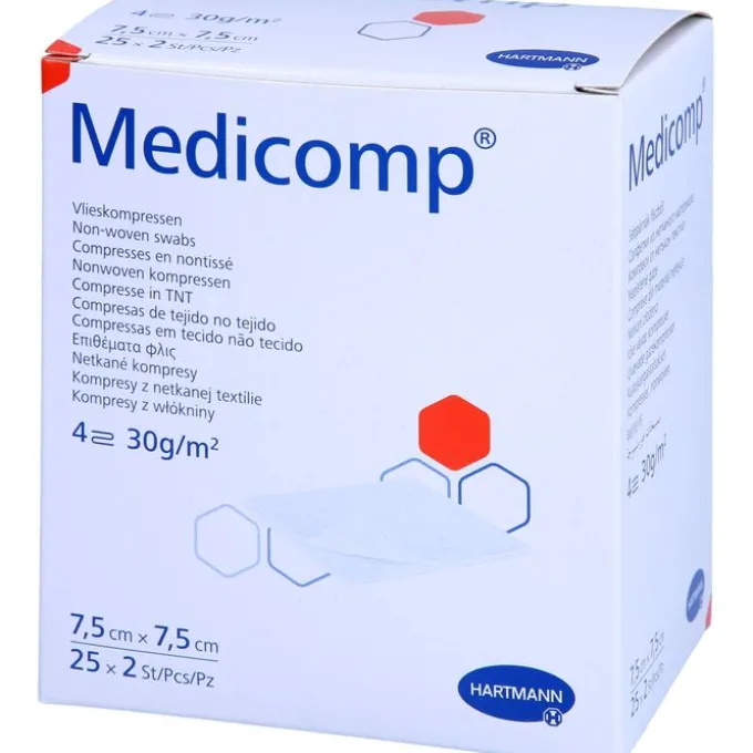 MEDICOMP Vlieskomp.steril 7,5x7,5 cm 4fach 25X2 St