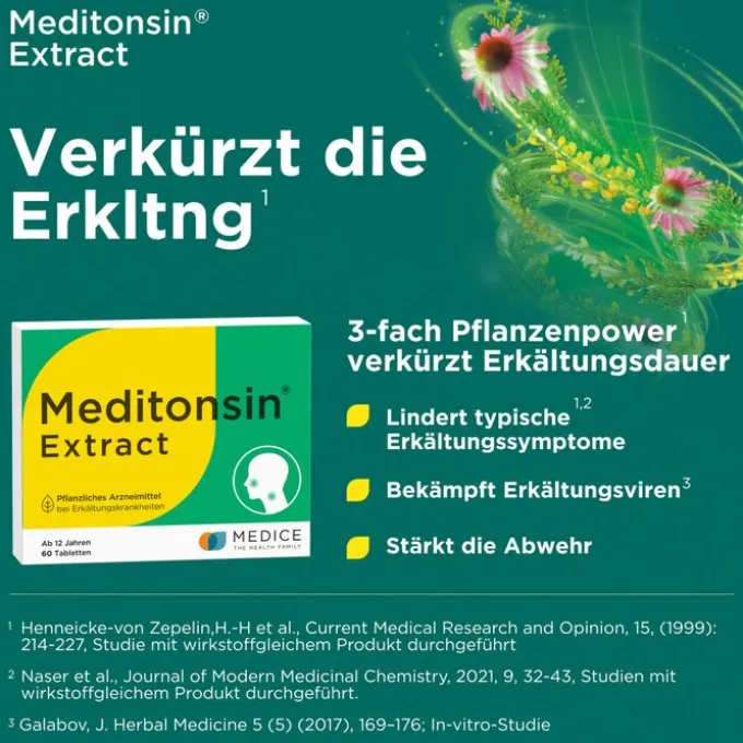 MEDITONSIN Extract Junior pflanzl.Erkältungstabl. 60 St