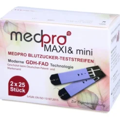 MEDPRO Maxi & mini Blutzucker-Teststreifen 2X25 St