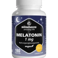 MELATONIN 1 mg hochdosiert vegan Tabletten 180 Stück