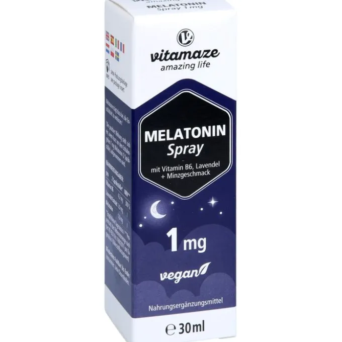 MELATONIN 1 mg hochdosiert vegan Spray 30 ml