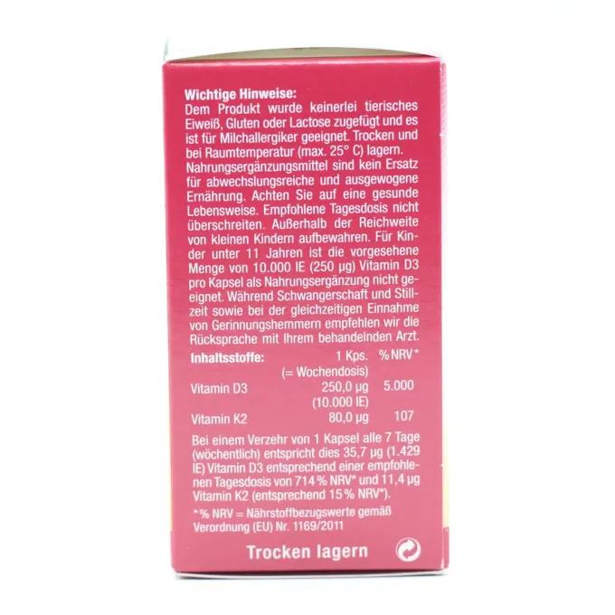 META-CARE Vitamin D3 Plus 10.000 I.E + 80 μg K2 60 Stück