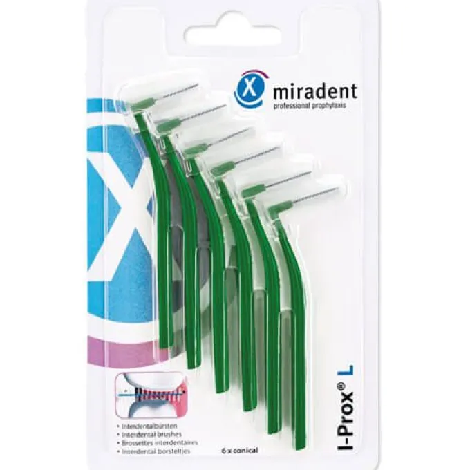 MIRADENT Interdentalbürste I-Prox L 0,7 mm grün 6 St