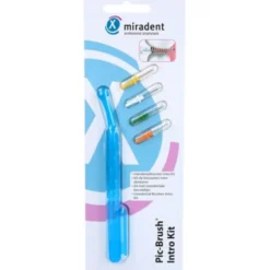 MIRADENT Interd.Pic-Brush Intro Kit 1H+4B.tra.blau 1 St