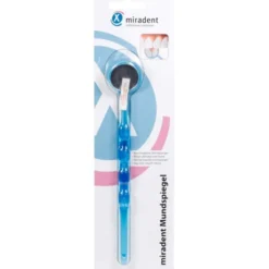 MIRADENT Mundspiegel beschlagsfrei blau transp. 1 St