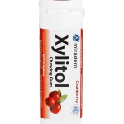 MIRADENT Xylitol Chewing Gum Cranberry 30 Stück