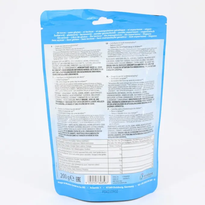 MIRADENT Xylitol Chewing Gum Minze Refill 200 Stück