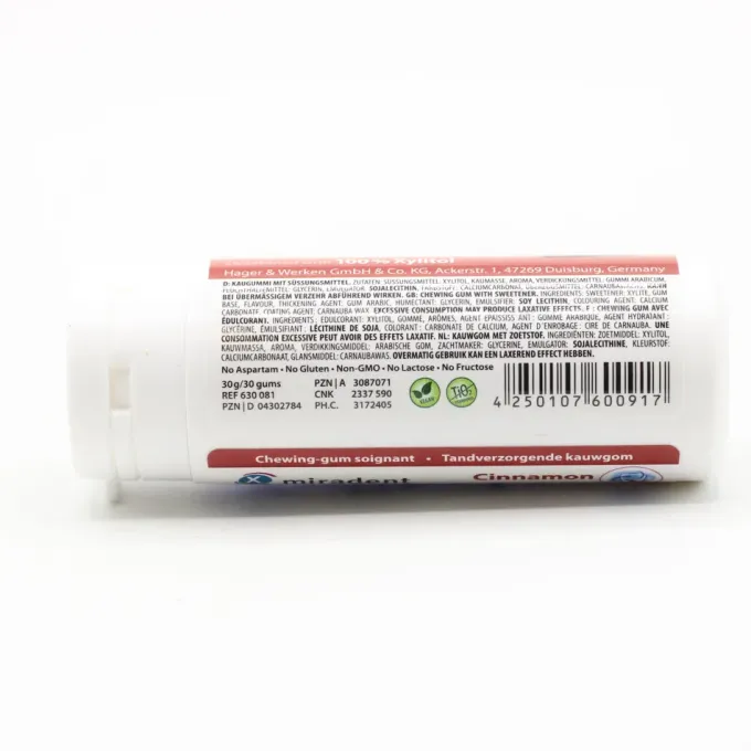 MIRADENT Xylitol Chewing Gum Zimt 30 Stück