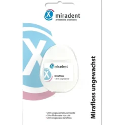 MIRADENT Zahnseide Mirafloss ungewachst 20 m 1 St