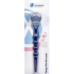 MIRADENT Zungenreiniger Tong-Clin de Luxe blau 1 St