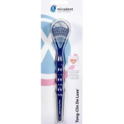 MIRADENT Zungenreiniger Tong-Clin de Luxe blau 1 St