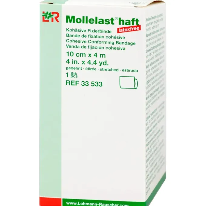 MOLLELAST haft Binden latexfrei 10 cmx4 m weiß 1 St
