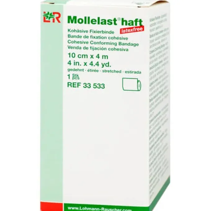 MOLLELAST haft Binden latexfrei 10 cmx4 m weiß 1 St