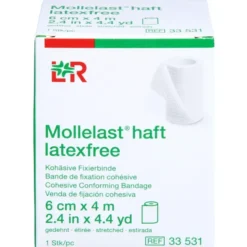 MOLLELAST haft Binden latexfrei 6 cmx4 m weiß 1 St