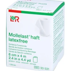 MOLLELAST haft Binden latexfrei 6 cmx4 m weiß 1 St