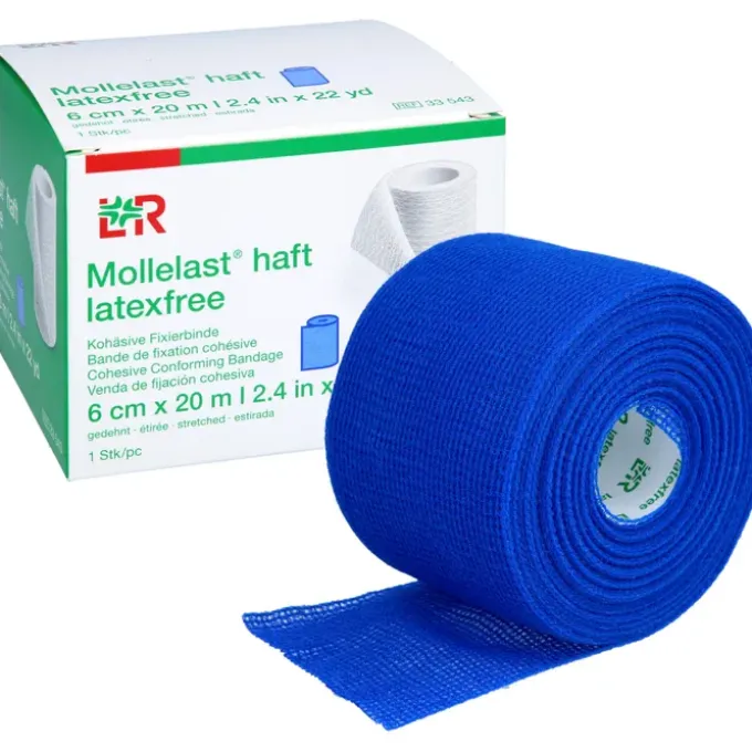 MOLLELAST haft Binden latexfrei 6 cmx20 m blau 1 St