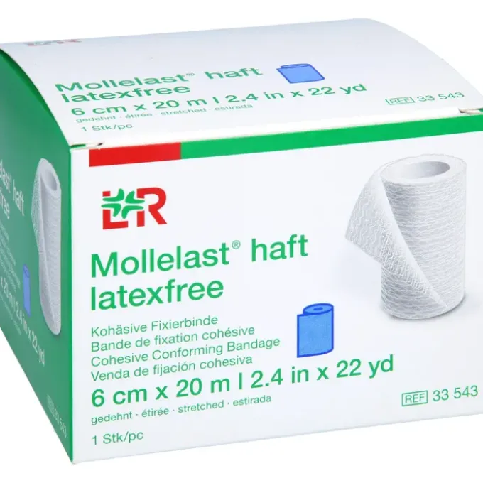 MOLLELAST haft Binden latexfrei 6 cmx20 m blau 1 St