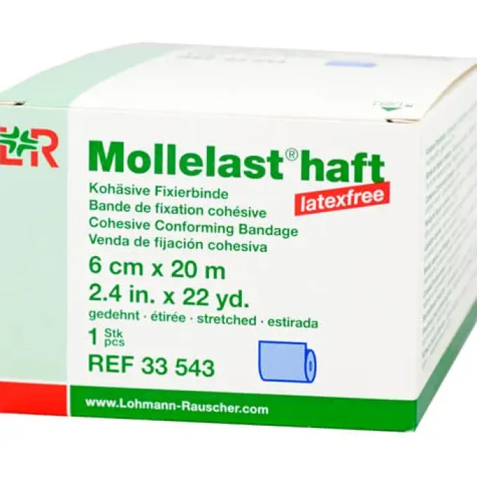 MOLLELAST haft Binden latexfrei 6 cmx20 m blau 1 St