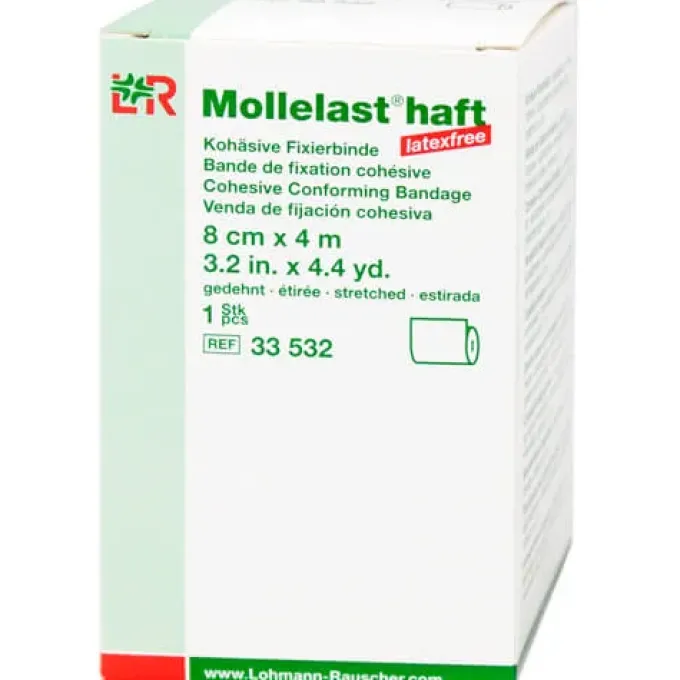 MOLLELAST haft Binden latexfrei 8 cmx4 m weiß 1 St
