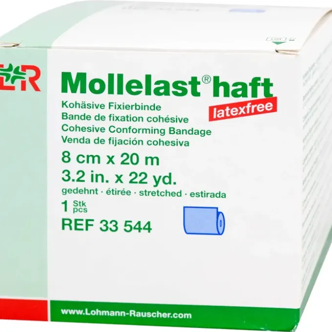 MOLLELAST haft Binden latexfrei 8 cmx20 m blau 1 St