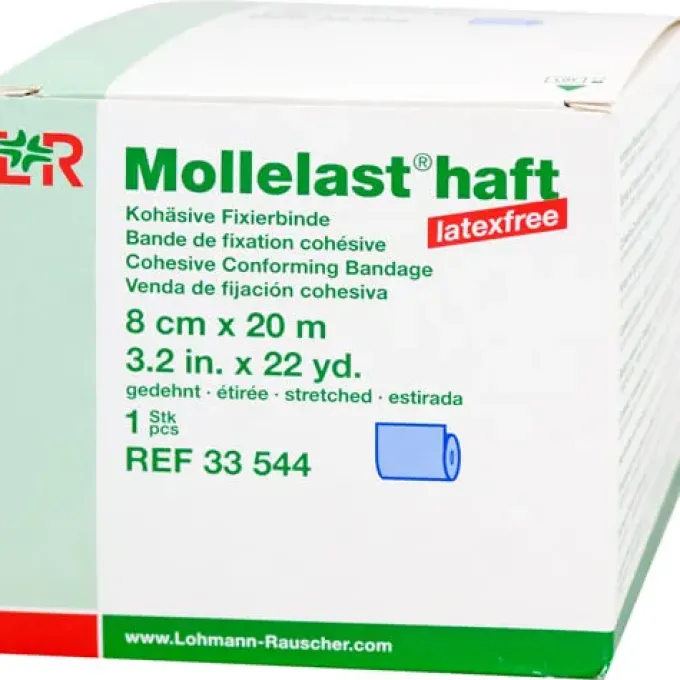 MOLLELAST haft Binden latexfrei 8 cmx20 m blau 1 St
