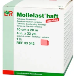 MOLLELAST haft Binden latexfrei 10 cmx20 m rot 1 St