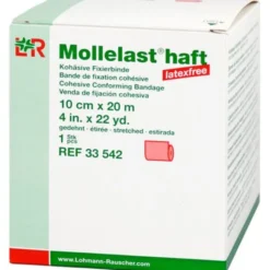 MOLLELAST haft Binden latexfrei 10 cmx20 m rot 1 St