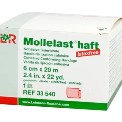 MOLLELAST haft Binden latexfrei 6 cmx20 m rot 1 St
