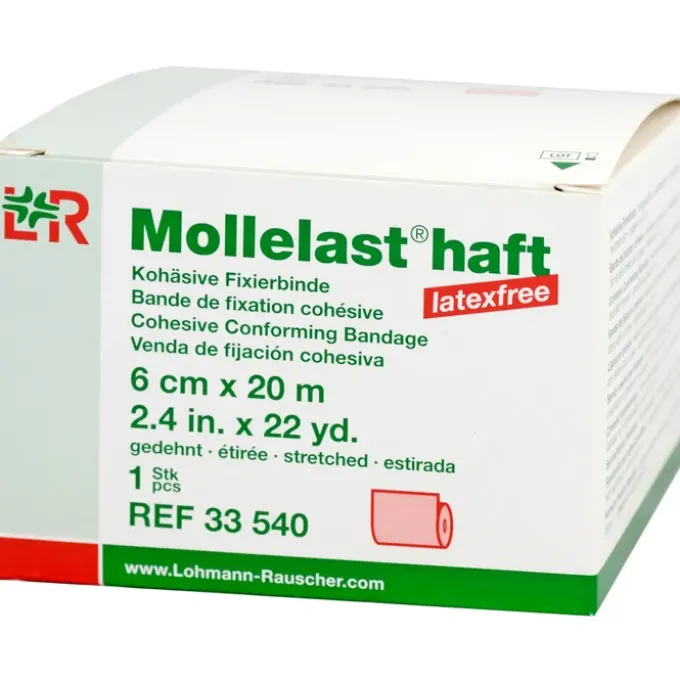 MOLLELAST haft Binden latexfrei 6 cmx20 m rot 1 St