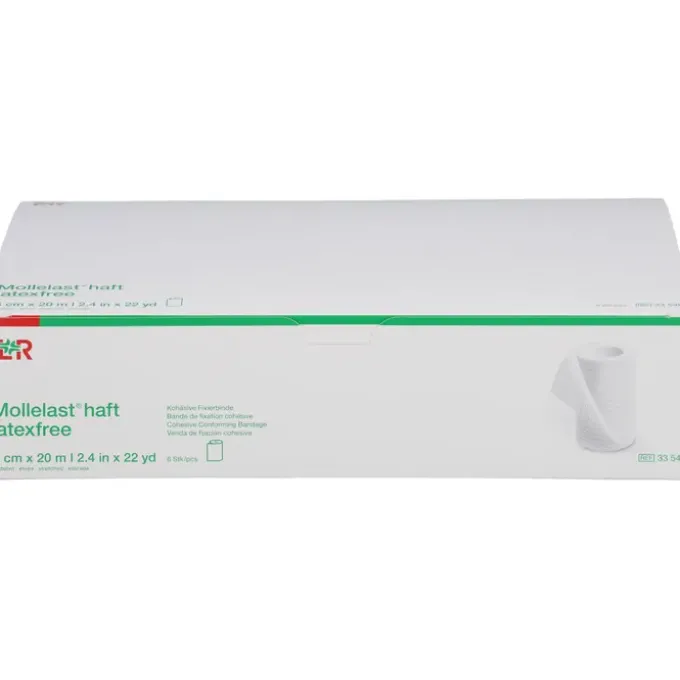 MOLLELAST haft Binden latexfrei 6 cmx20 m weiß 6 St