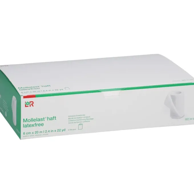MOLLELAST haft Binden latexfrei 6 cmx20 m weiß 6 St