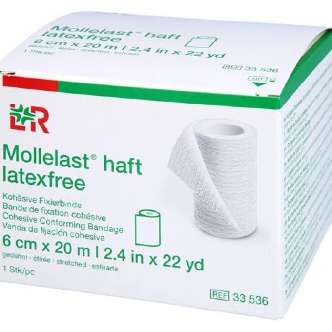 MOLLELAST haft Binden latexfrei 6 cmx20 m weiß 1 St