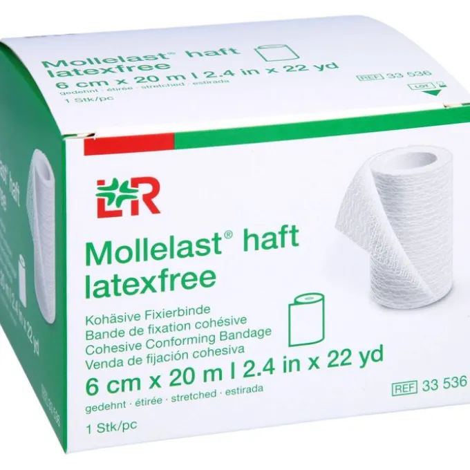 MOLLELAST haft Binden latexfrei 6 cmx20 m weiß 1 St