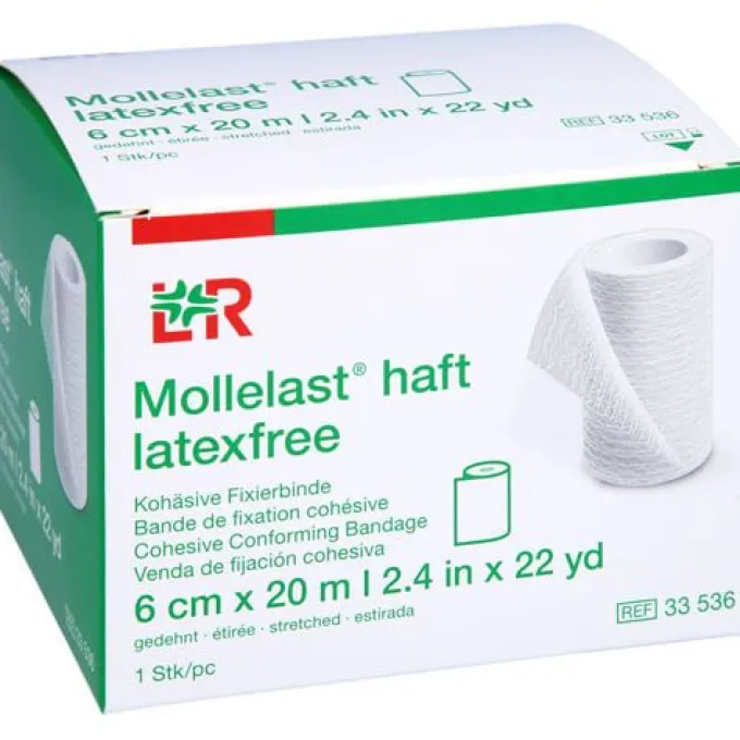 MOLLELAST haft Binden latexfrei 6 cmx20 m weiß 1 St