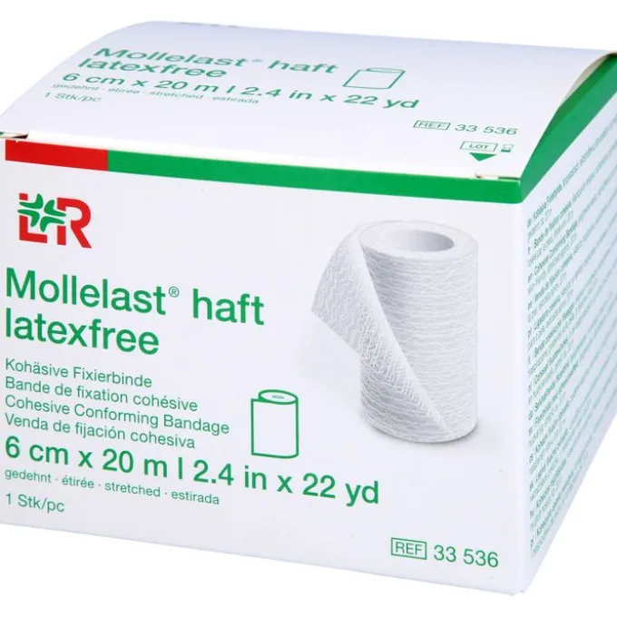 MOLLELAST haft Binden latexfrei 6 cmx20 m weiß 1 St