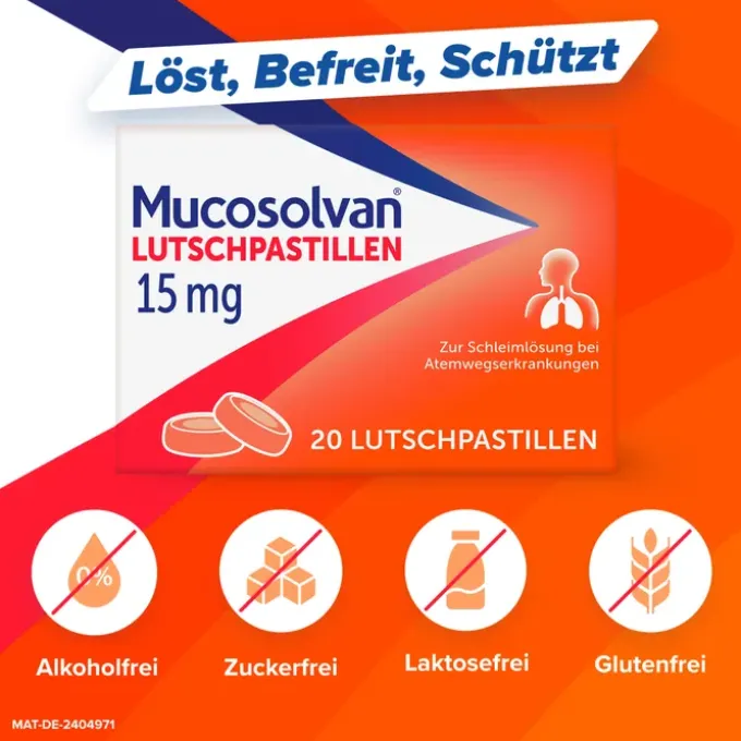 MUCOSOLVAN Lutschpastillen 15 mg 20 St