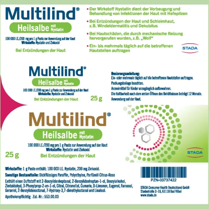 MULTILIND Heilsalbe m.Nystatin u.Zinkoxid 25 g