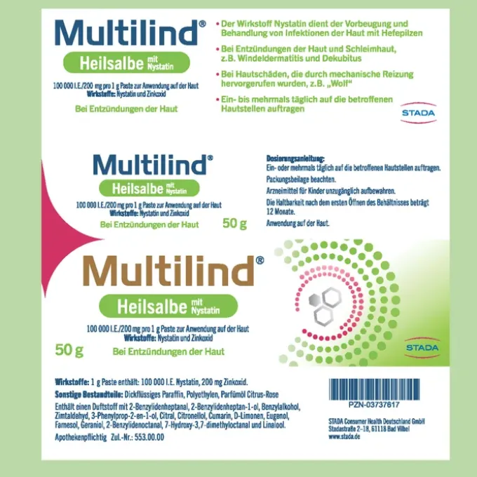 MULTILIND Heilsalbe m.Nystatin u.Zinkoxid 50 g
