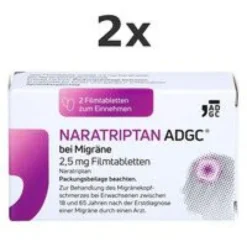 NARATRIPTAN ADGC bei Migräne 2,5 mg Filmtabletten Set 2x 2St