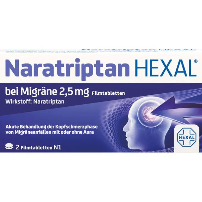 NARATRIPTAN HEXAL bei Migräne 2,5 mg Filmtabletten 2 St