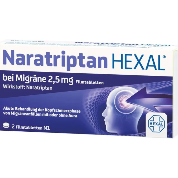 NARATRIPTAN HEXAL bei Migräne 2,5 mg Filmtabletten 2 St
