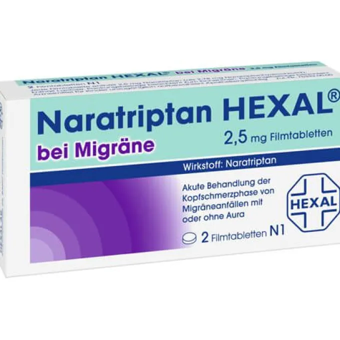 NARATRIPTAN HEXAL bei Migräne 2,5 mg Filmtabletten 2 St