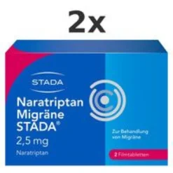 NARATRIPTAN Migräne STADA 2,5 mg Filmtabletten Set 2x 2St